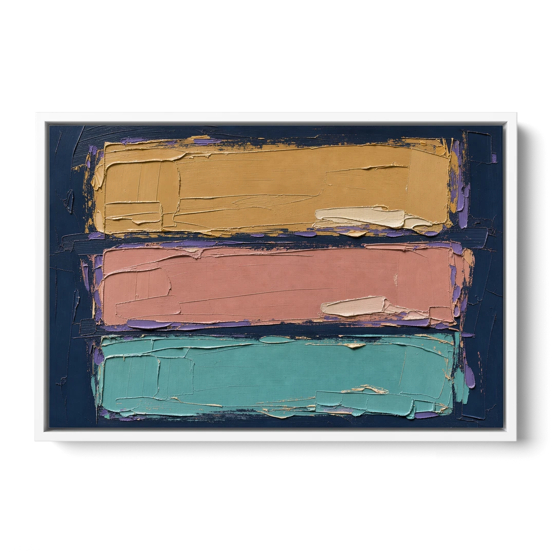 Large Canvas Wall Art for Living Room Tricolor Fields - White Framed Canvas Wall Art - Front
