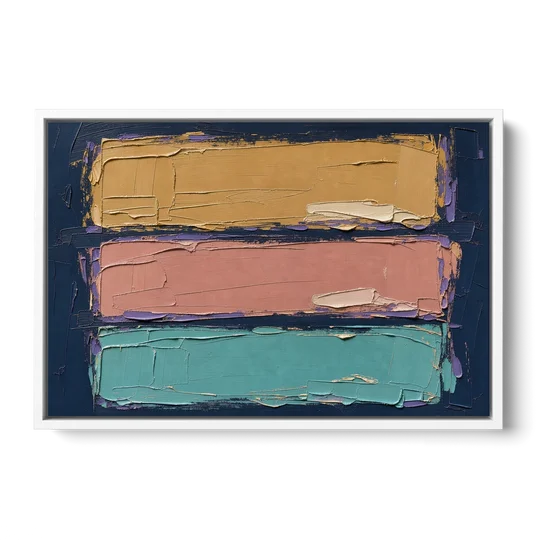 Large Canvas Wall Art for Living Room Tricolor Fields - White Framed Canvas Wall Art - Front