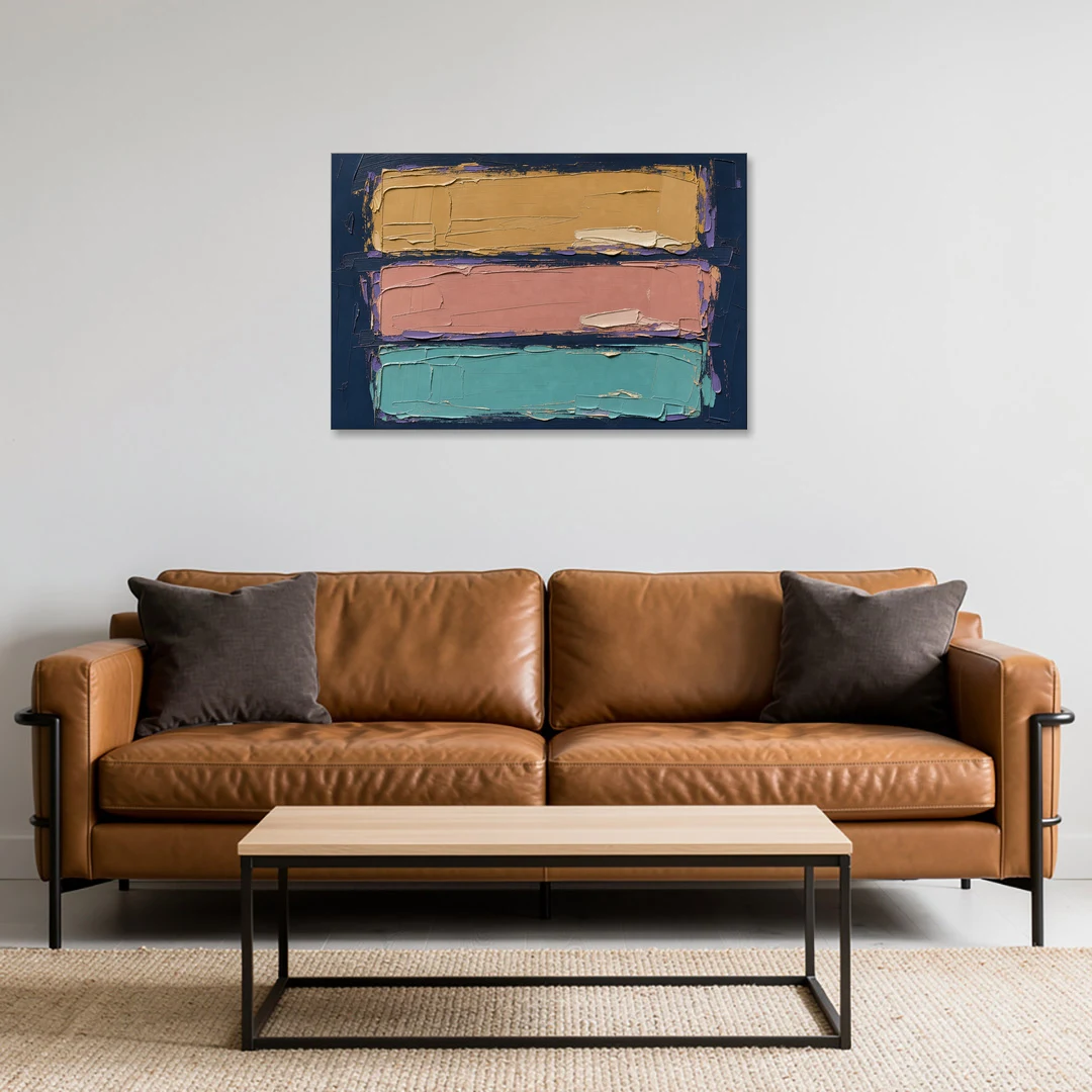 Large Canvas Wall Art for Living Room Tricolor Fields - Canvas Wall Art - Sofa - 36x24