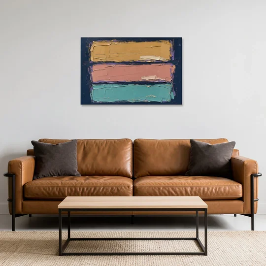 Large Canvas Wall Art for Living Room Tricolor Fields - Canvas Wall Art - Sofa - 36x24