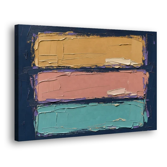 Large Canvas Wall Art for Living Room Tricolor Fields - Canvas Wall Art - Side