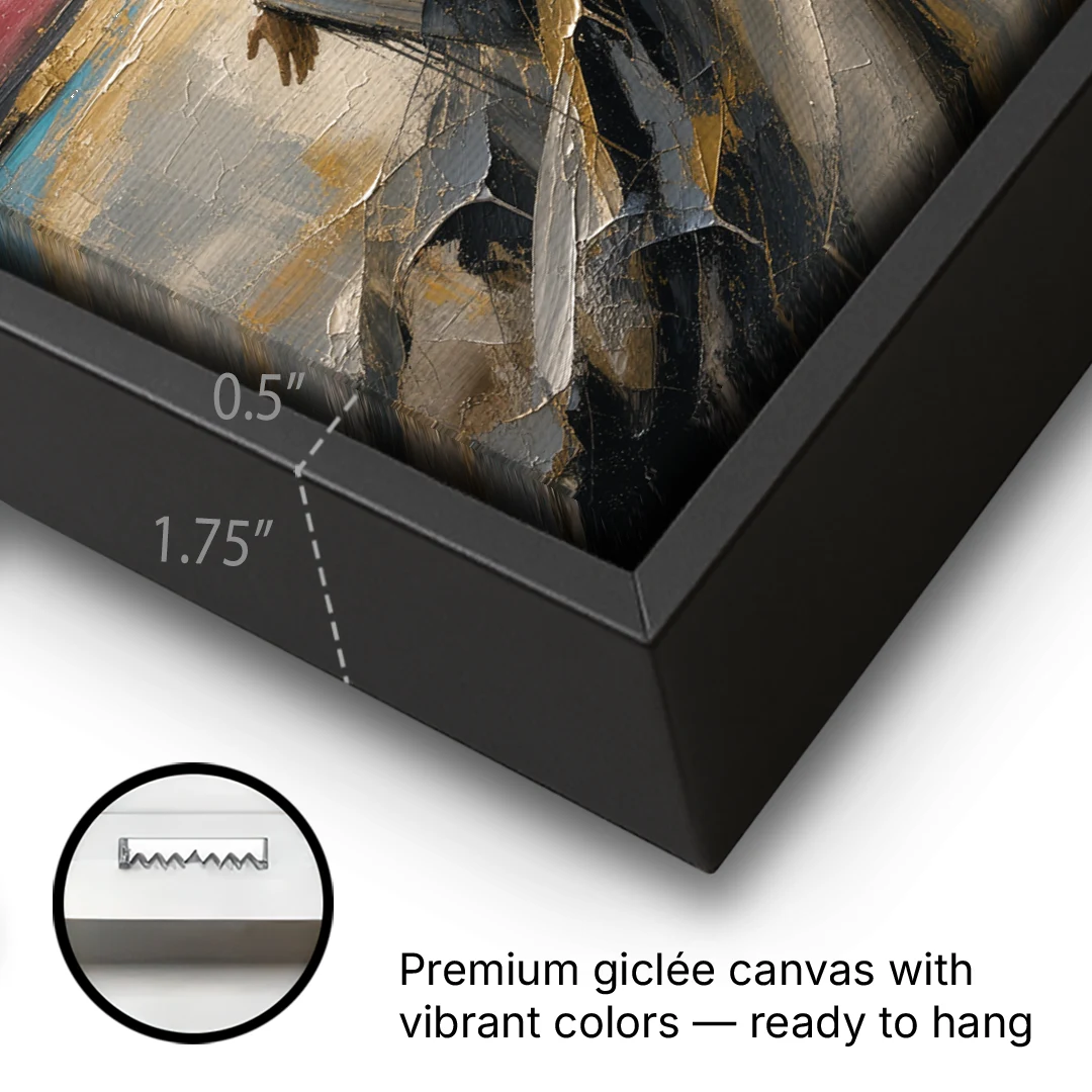 Large Jesus Wall Art with Arms Open to Light - Black Framed Canvas Wall Art - Gallery Wrap Corner