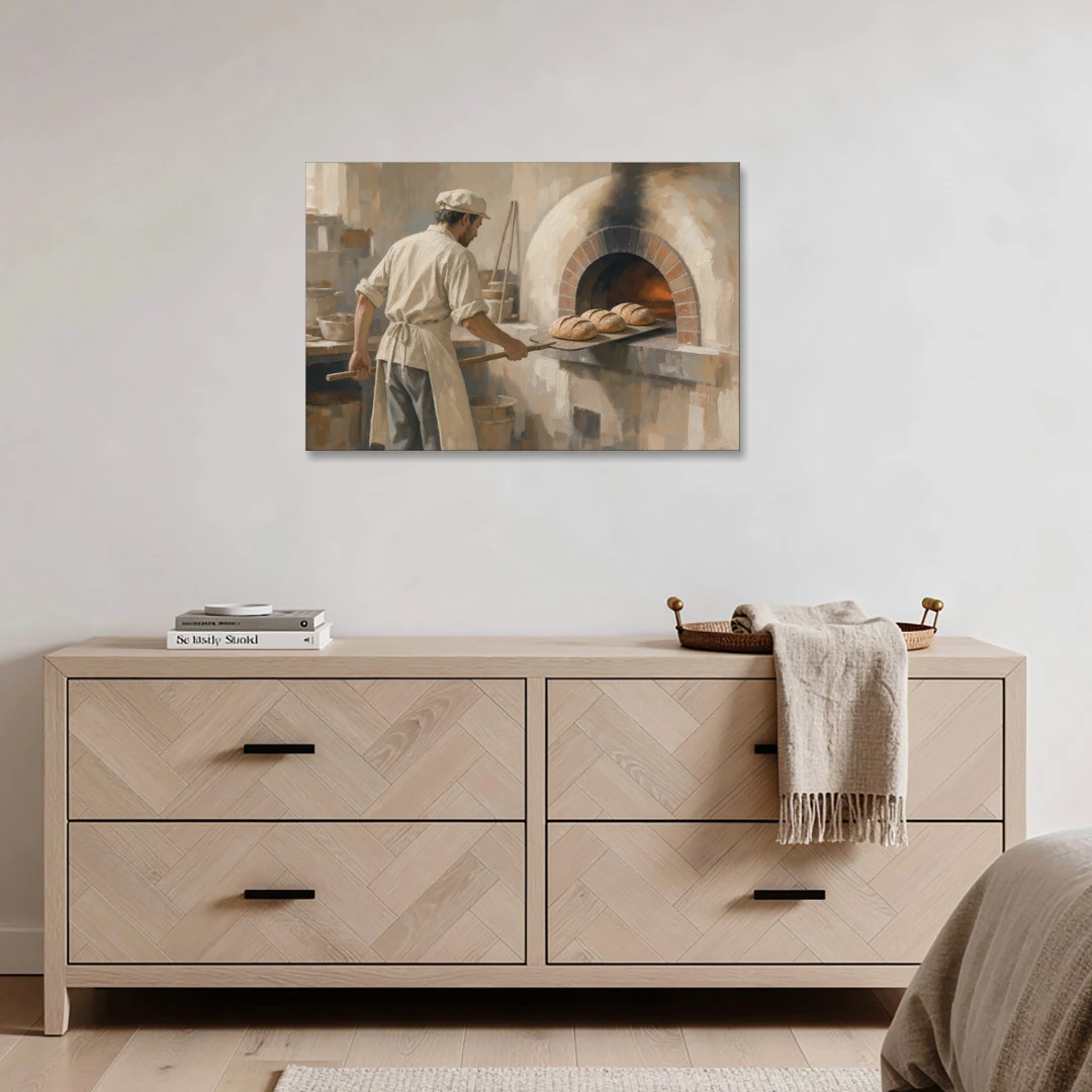 Large Kitchen Wall Art of Loaves Leaving the Oven - Canvas Wall Art - Coffee Table - 36x24