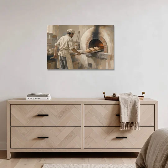 Large Kitchen Wall Art of Loaves Leaving the Oven - Canvas Wall Art - Coffee Table - 36x24