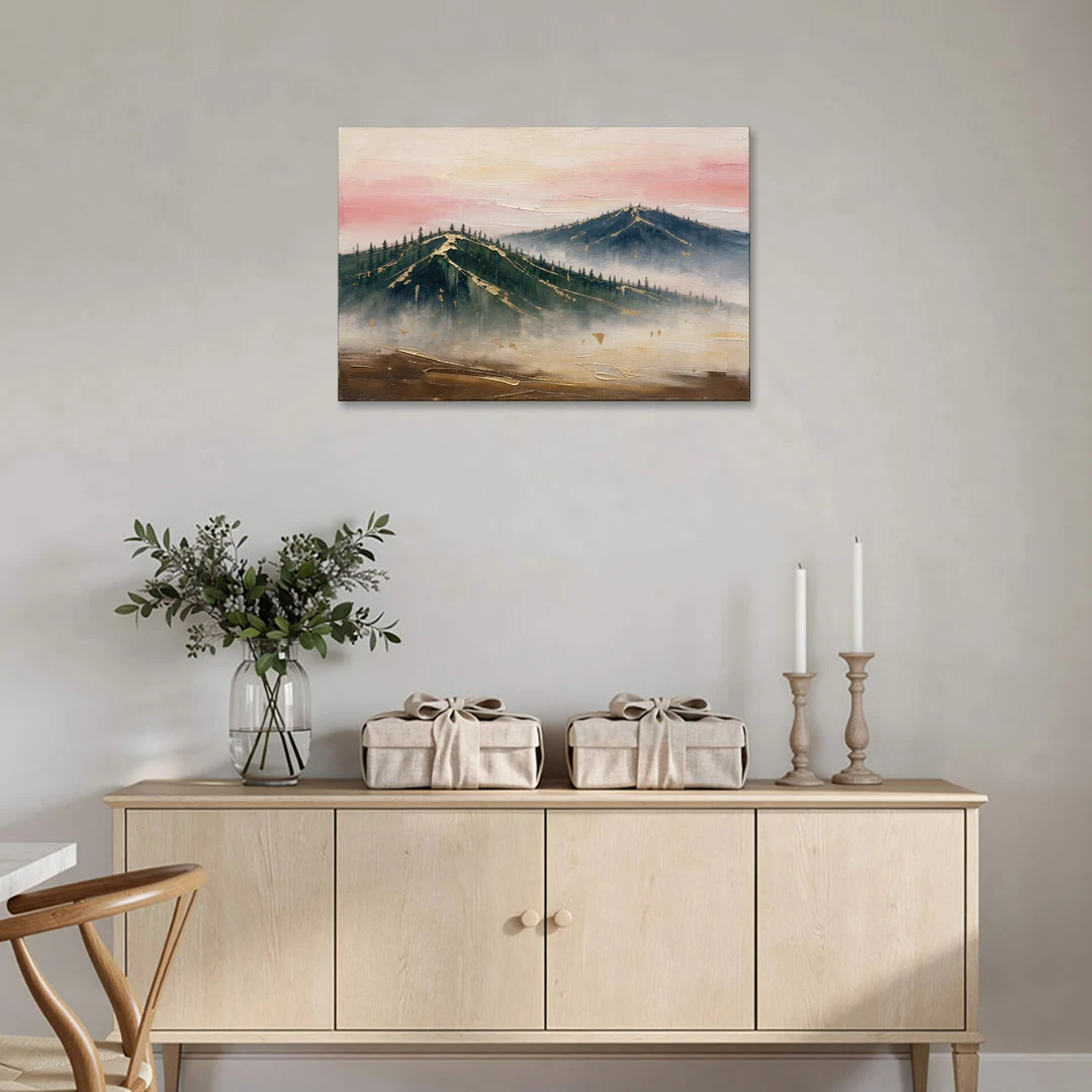 Large Living Room Wall Art of Misty Ridges - Canvas Wall Art - Coffee Table - 36x24