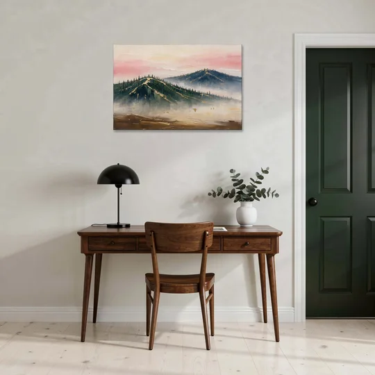 Large Living Room Wall Art of Misty Ridges - Canvas Wall Art - Office - 36x24