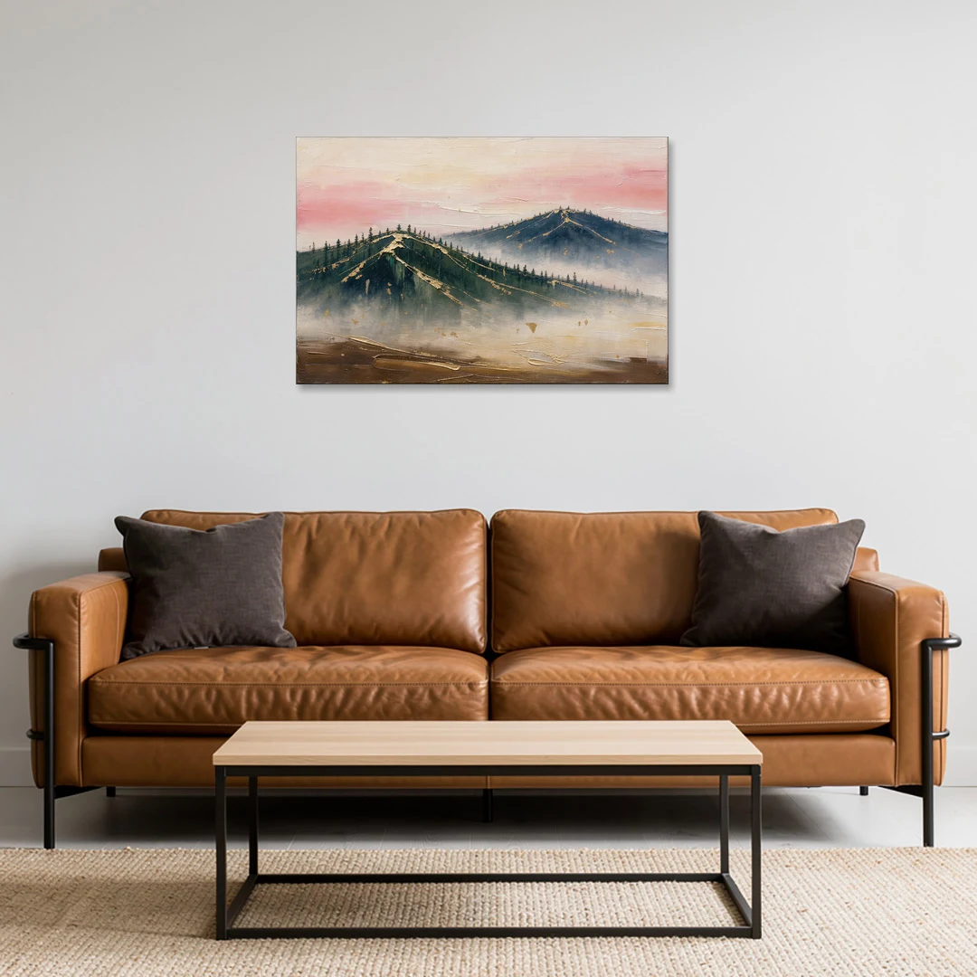 Large Living Room Wall Art of Misty Ridges - Canvas Wall Art - Sofa - 36x24
