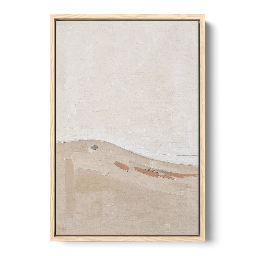 Large Minimalist Wall Art of a Clay Slope - Oak Framed Canvas Wall Art - Front