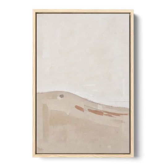Large Minimalist Wall Art of a Clay Slope - Oak Framed Canvas Wall Art - Front