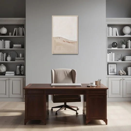 Large Minimalist Wall Art of a Clay Slope - Oak Framed Canvas Wall Art - Office - 24x36