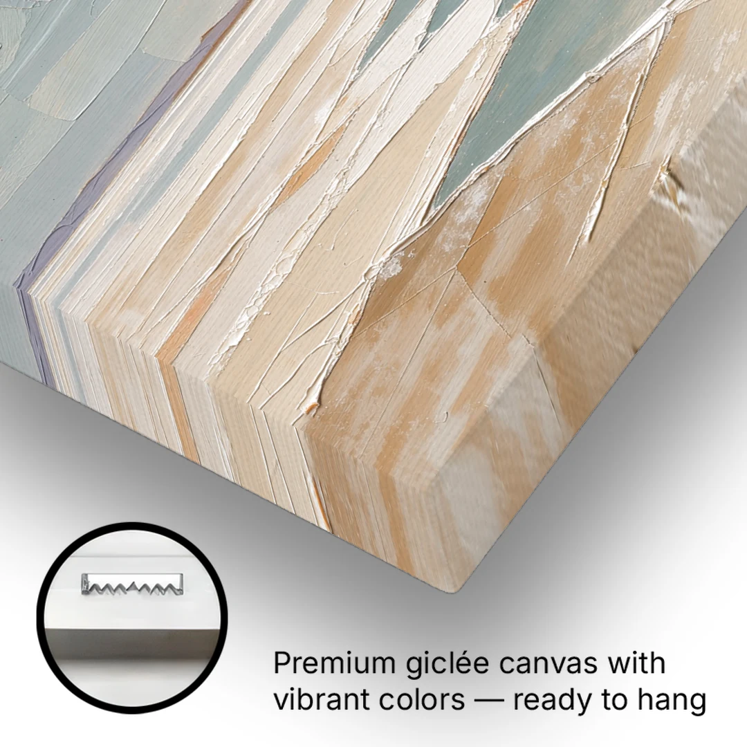 Large Neutral Salt Flat Mirror Under Misty Sky - Canvas Wall Art - Gallery Wrap Corner