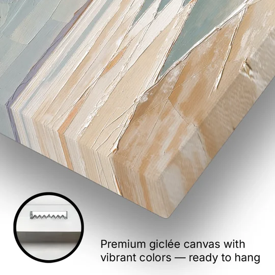 Large Neutral Salt Flat Mirror Under Misty Sky - Canvas Wall Art - Gallery Wrap Corner