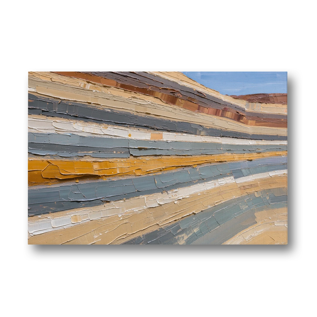 Large Office Wall Art of Layered Canyon Strata - Canvas Wall Art - Front