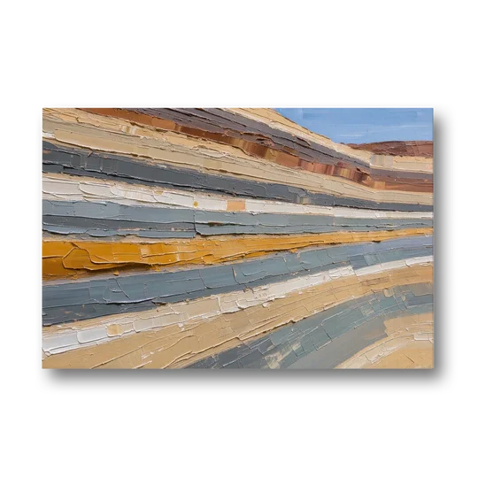 Large Office Wall Art of Layered Canyon Strata - Canvas Wall Art - Front