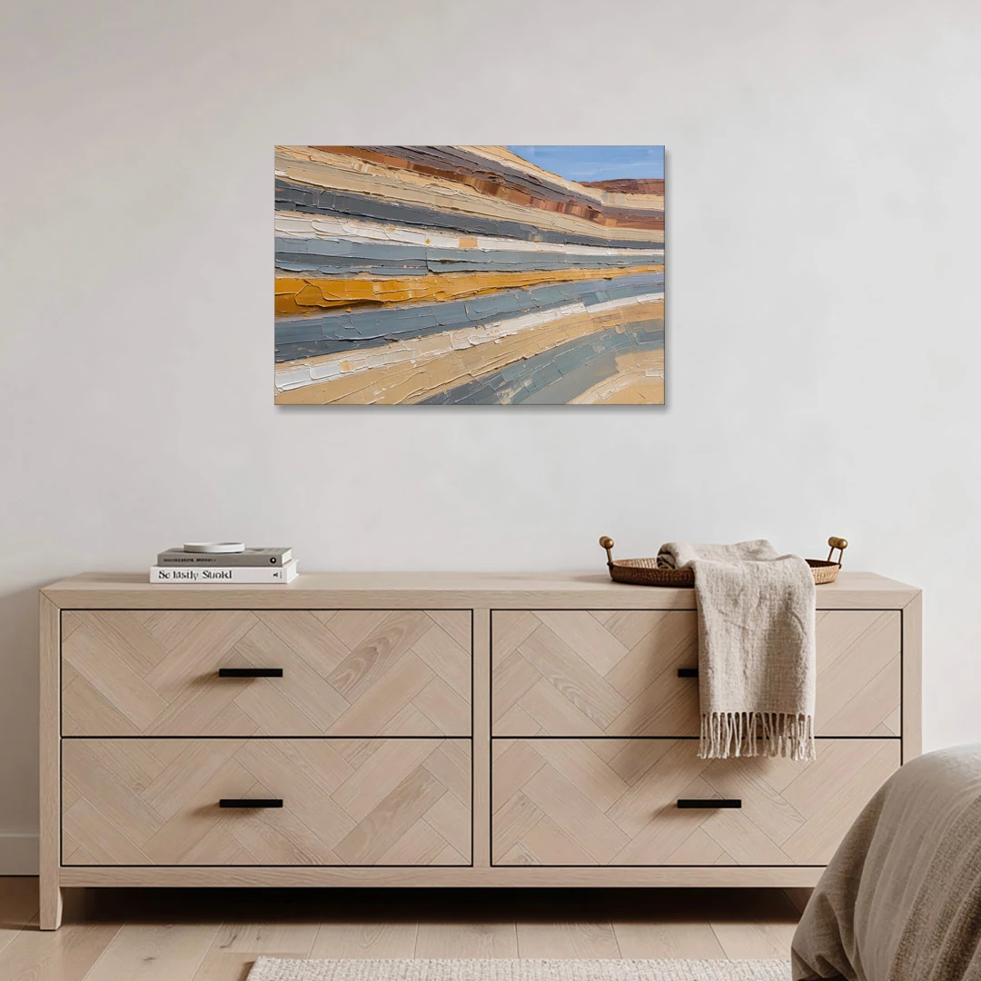 Large Office Wall Art of Layered Canyon Strata - Canvas Wall Art - Coffee Table - 36x24