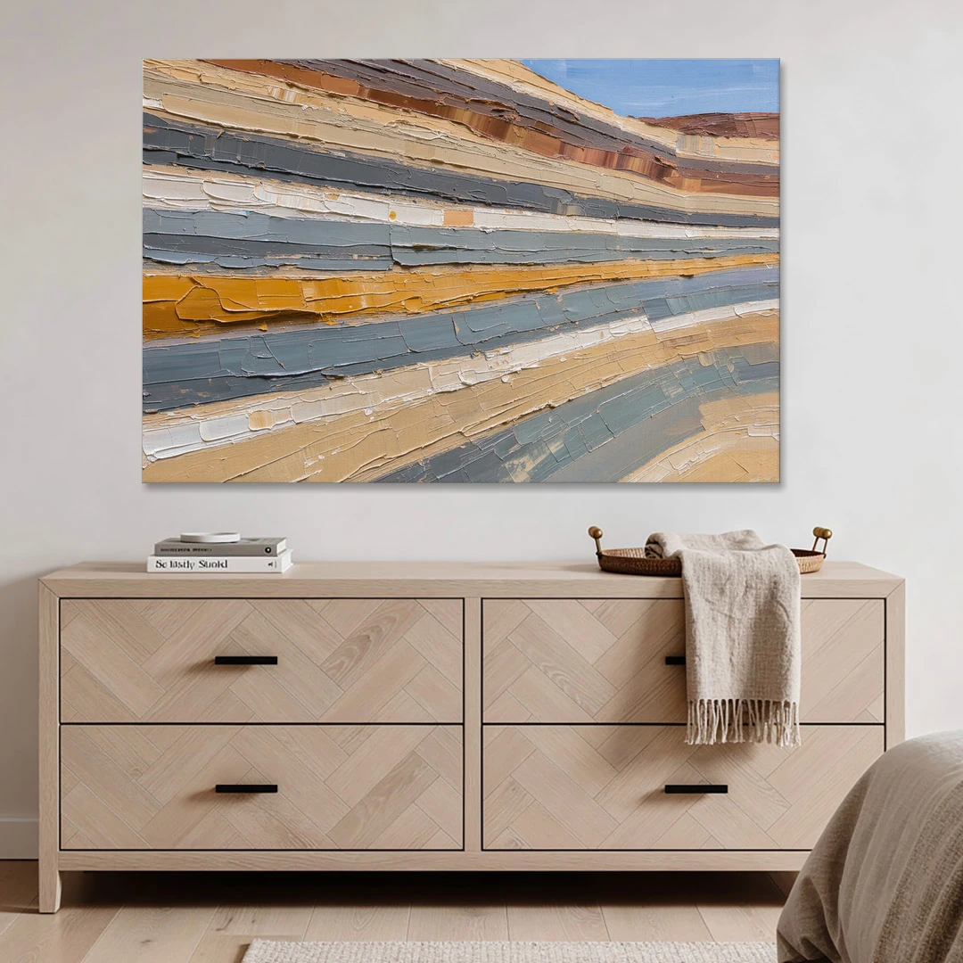 Large Office Wall Art of Layered Canyon Strata - Canvas Wall Art - Coffee Table - 60x40