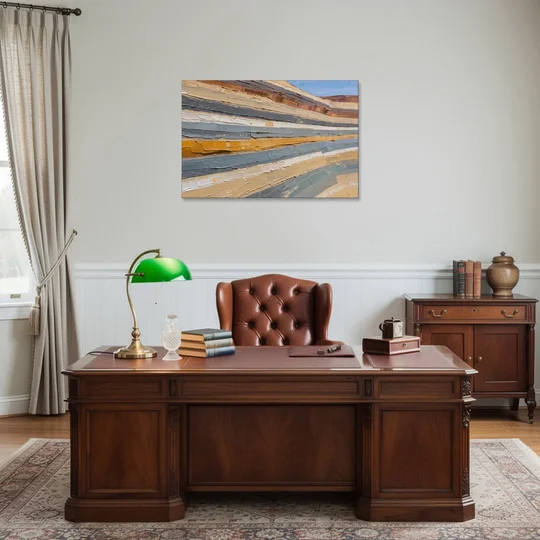 Large Office Wall Art of Layered Canyon Strata - Canvas Wall Art - Office - 36x24
