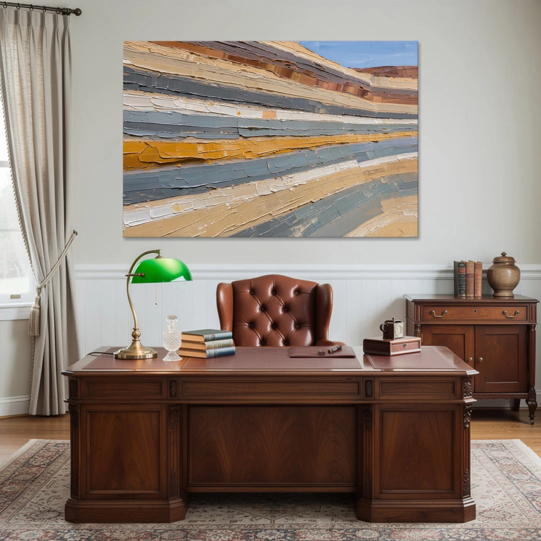 Large Office Wall Art of Layered Canyon Strata - Canvas Wall Art - Office - 60x40
