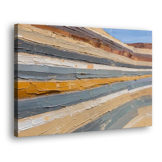 Large Office Wall Art of Layered Canyon Strata - Canvas Wall Art - Side