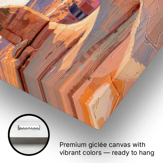 Large Textured Desert Sandstone Arch - Canvas Wall Art - Gallery Wrap Corner