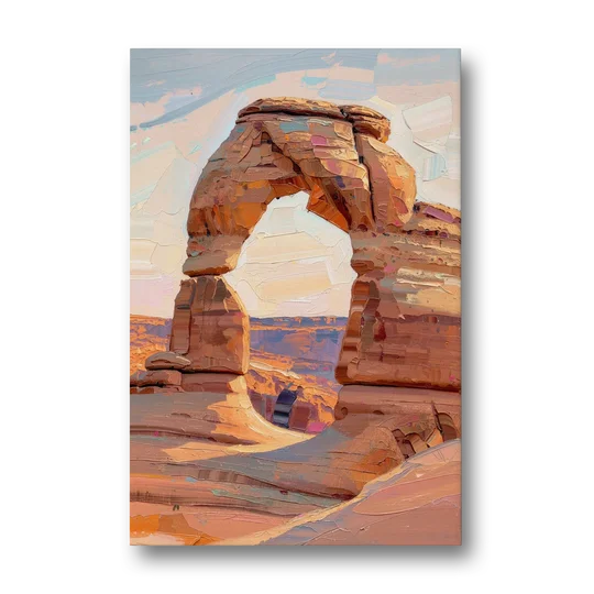 Large Textured Desert Sandstone Arch - Canvas Wall Art - Front