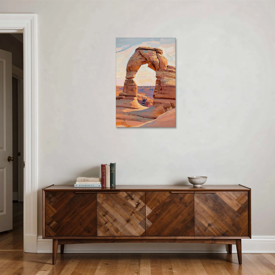 Large Textured Desert Sandstone Arch - Canvas Wall Art - Coffee Table - 24x36