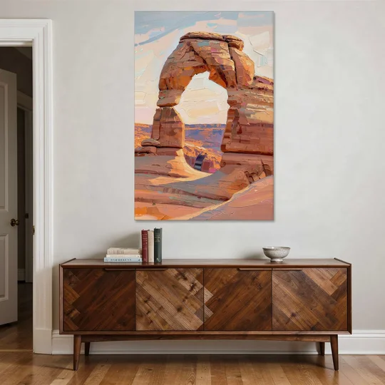 Large Textured Desert Sandstone Arch - Canvas Wall Art - Coffee Table - 40x60