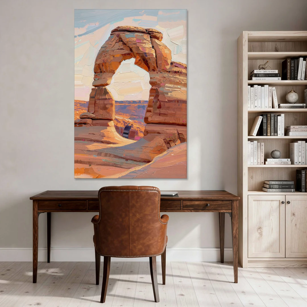 Large Textured Desert Sandstone Arch - Canvas Wall Art - Office - 40x60