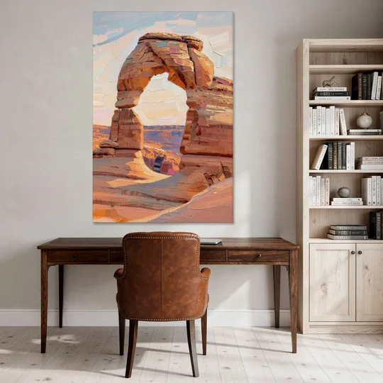 Large Textured Desert Sandstone Arch - Canvas Wall Art - Office - 40x60