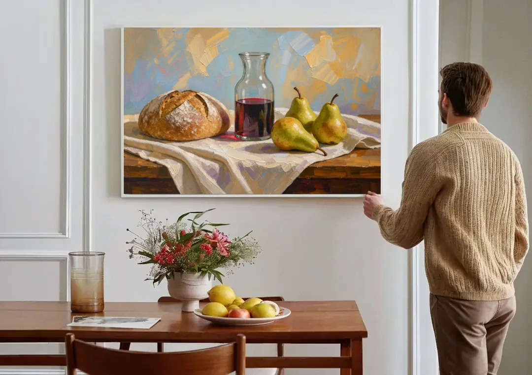 Large Wall Art for Dining Room Still Life canvas wall art above a dining table