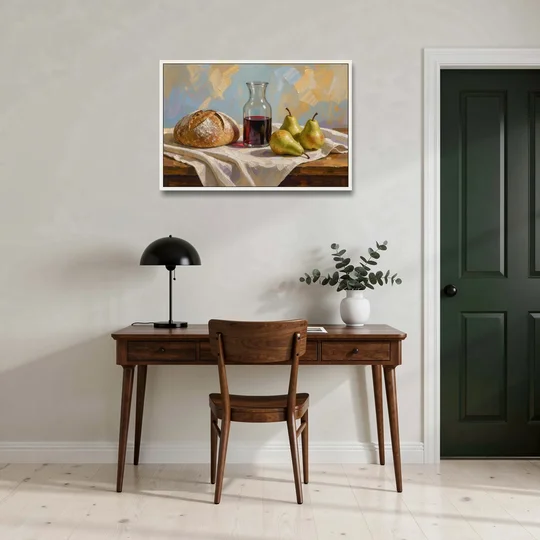 Large Wall Art for Dining Room Still Life - White Framed Canvas Wall Art - Office - 36x24