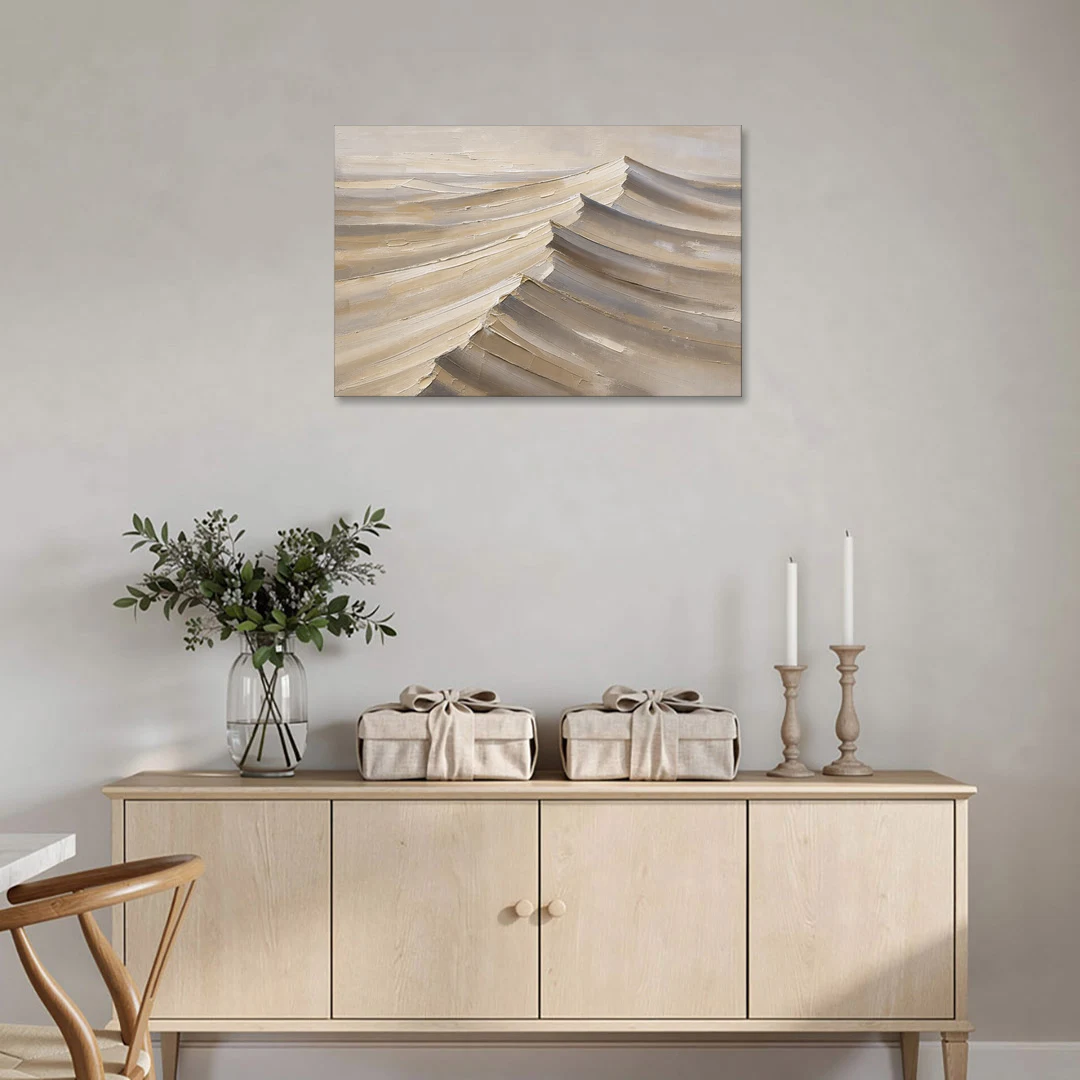 Large Wall Art for Living Room Knife-Cut Dune Crests - Canvas Wall Art - Coffee Table - 36x24
