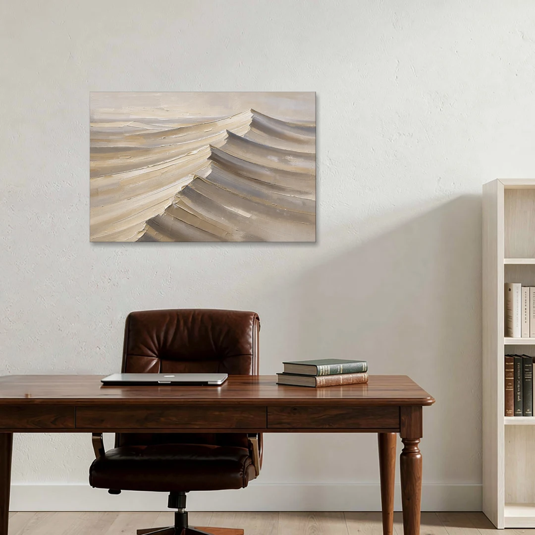 Large Wall Art for Living Room Knife-Cut Dune Crests - Canvas Wall Art - Office - 36x24