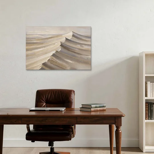 Large Wall Art for Living Room Knife-Cut Dune Crests - Canvas Wall Art - Office - 36x24