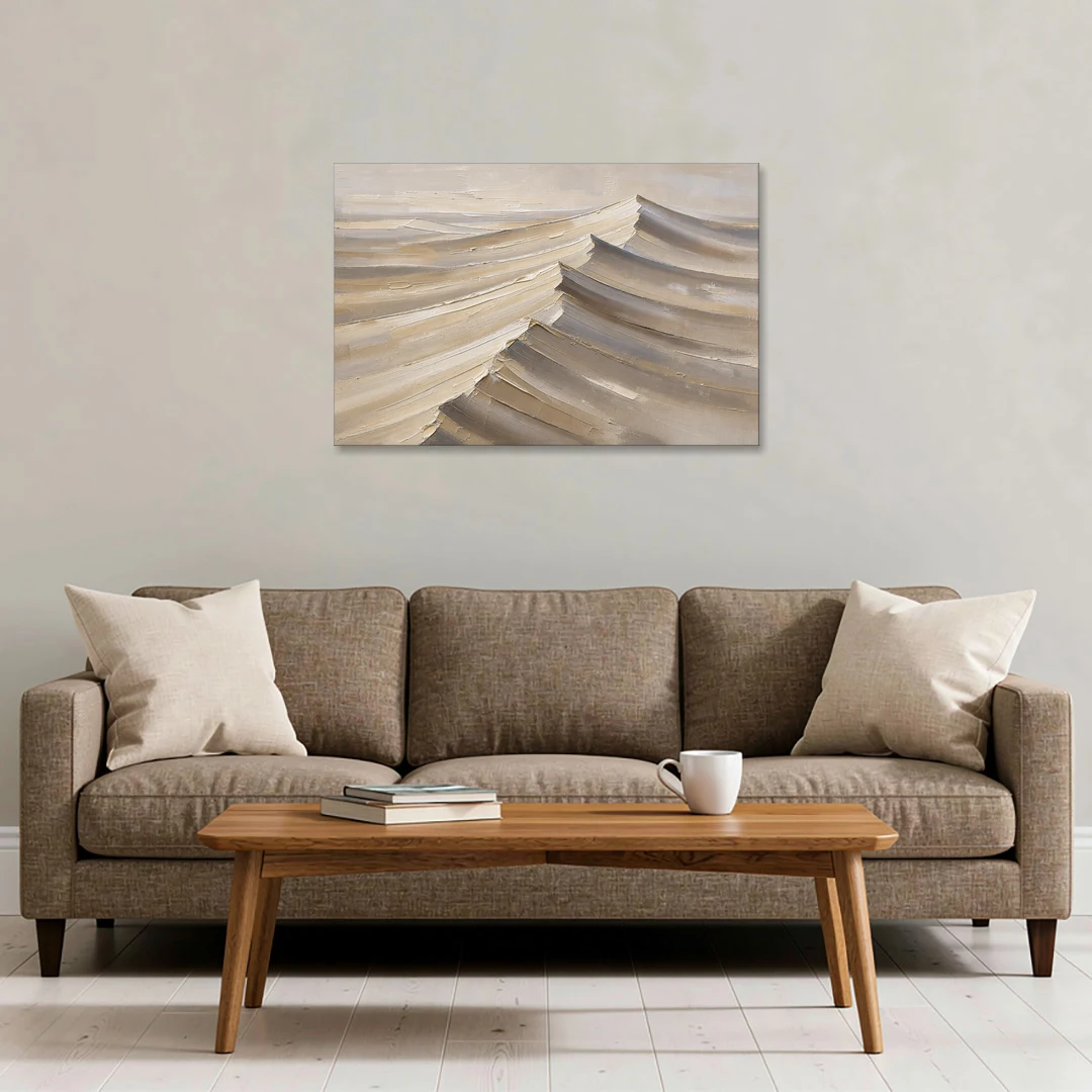 Large Wall Art for Living Room Knife-Cut Dune Crests - Canvas Wall Art - Sofa - 36x24