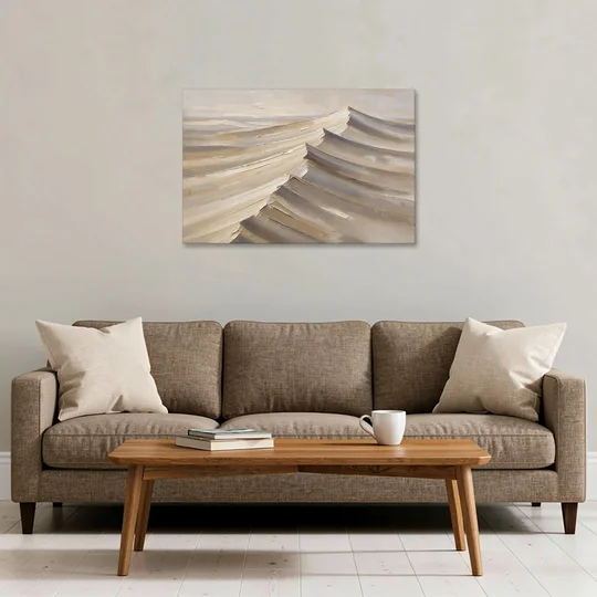 Large Wall Art for Living Room Knife-Cut Dune Crests - Canvas Wall Art - Sofa - 36x24