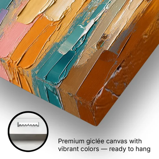Large Wall Decor for Living Room Amber Field - Canvas Wall Art - Gallery Wrap Corner