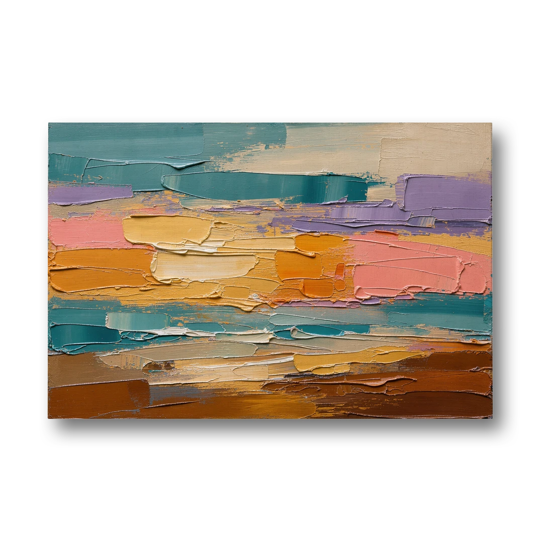 Large Wall Decor for Living Room Amber Field - Canvas Wall Art - Front
