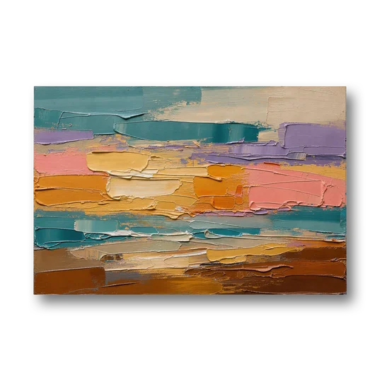 Large Wall Decor for Living Room Amber Field - Canvas Wall Art - Front