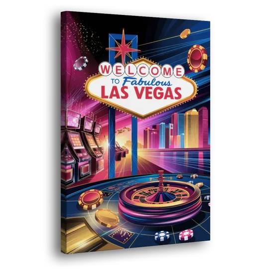 Las Vegas Casino Glamour - Canvas Wall Art - Side