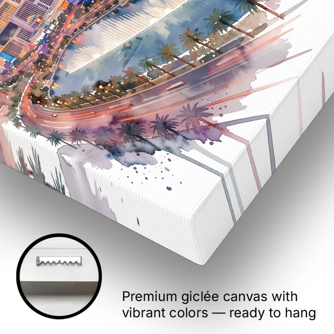 Las Vegas Iconic Strip - Canvas Wall Art - Gallery Wrap Corner
