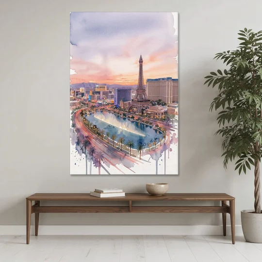 Las Vegas Iconic Strip - Canvas Wall Art - Coffee Table - 40x60