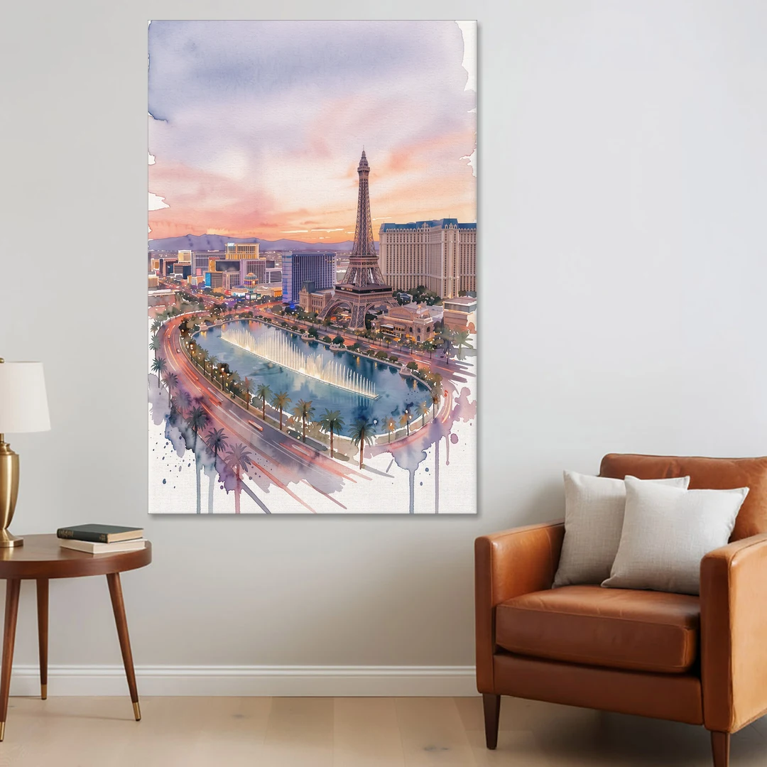 Las Vegas Iconic Strip - Canvas Wall Art - Sofa - 40x60