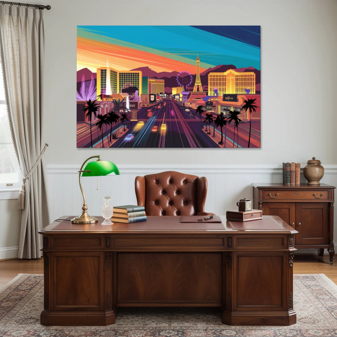 Las Vegas Iconic Strip Experience - Canvas Wall Art - Office - 60x40