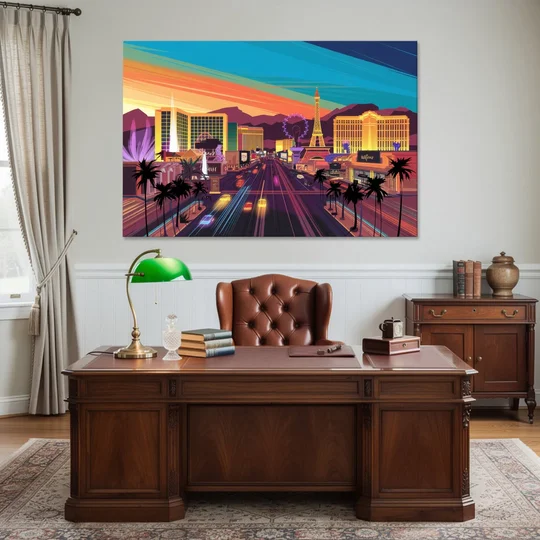 Las Vegas Iconic Strip Experience - Canvas Wall Art - Office - 60x40