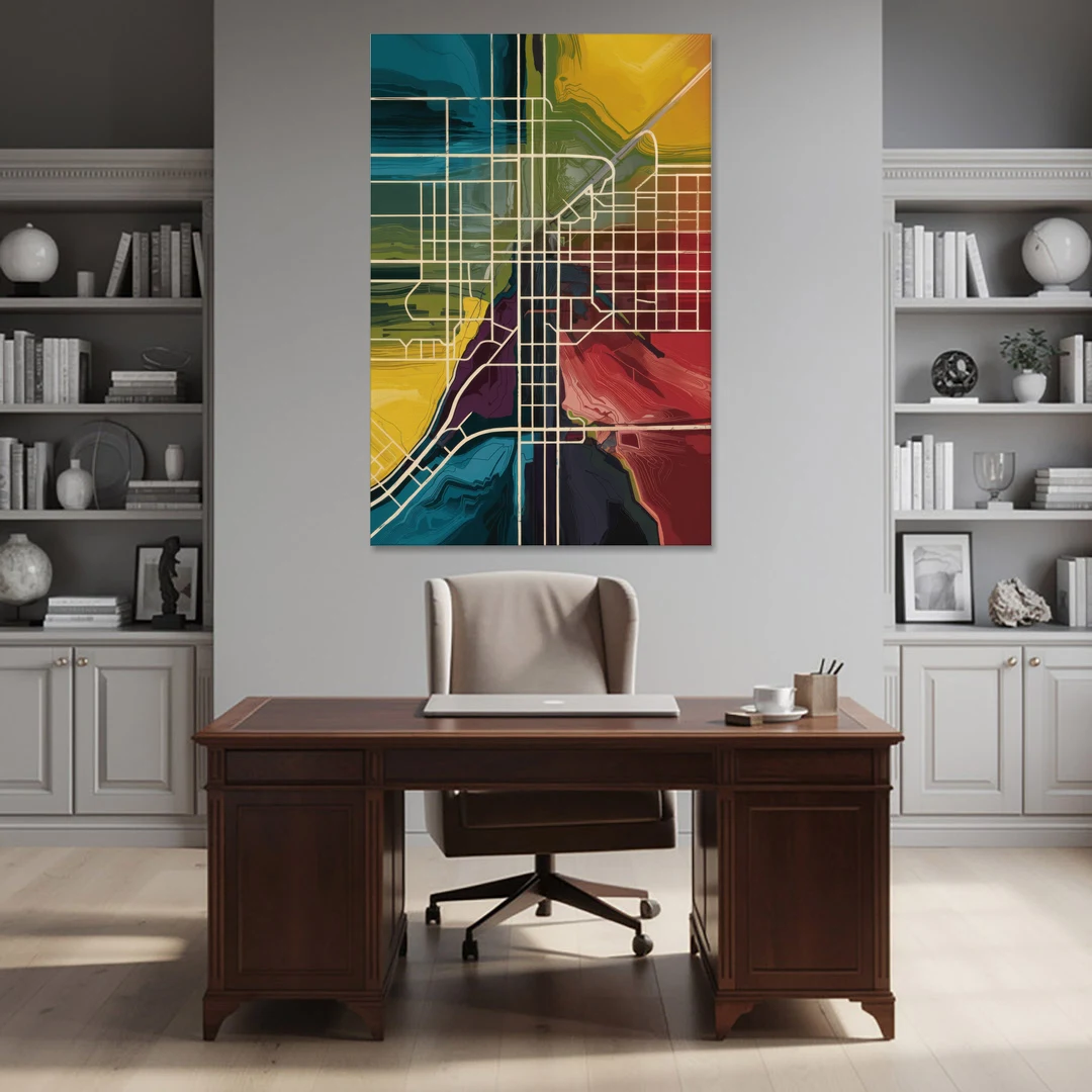 Las Vegas Map Design - Canvas Wall Art - Office - 40x60