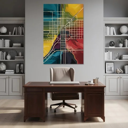 Las Vegas Map Design - Canvas Wall Art - Office - 40x60