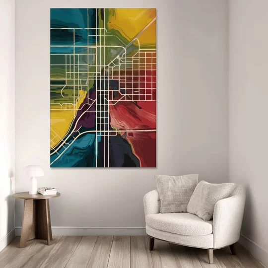 Las Vegas Map Design - Canvas Wall Art - Sofa - 40x60