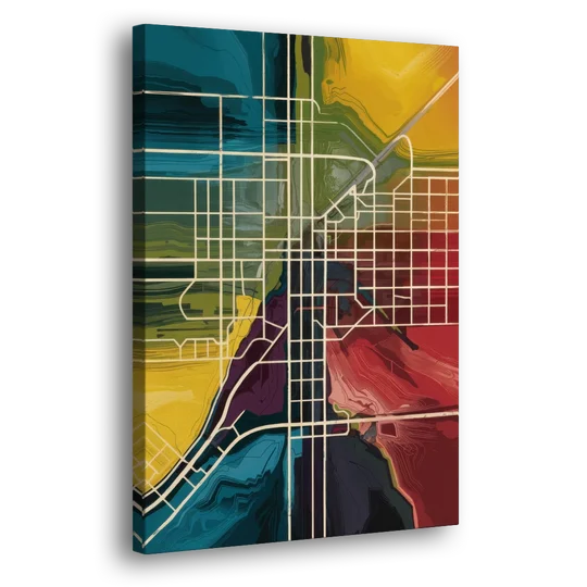 Las Vegas Map Design - Canvas Wall Art - Side