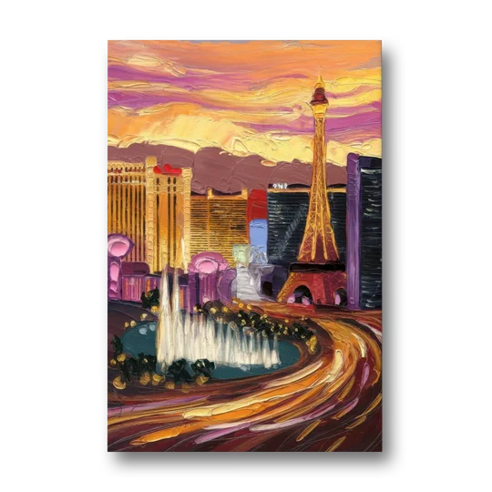 Las Vegas Skyline at Sunset - Canvas Wall Art - Front